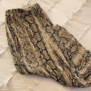 Pleated Snake Print Skirt